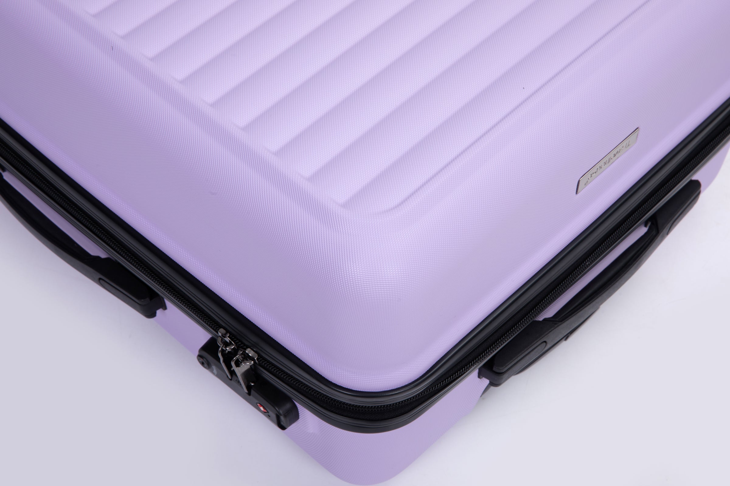 3 Piece Luggage Sets: Lightweight ABS Suitcase with Hooks, Spinner Wheels, TSA Lock - Lavender Purple (20/24/28)