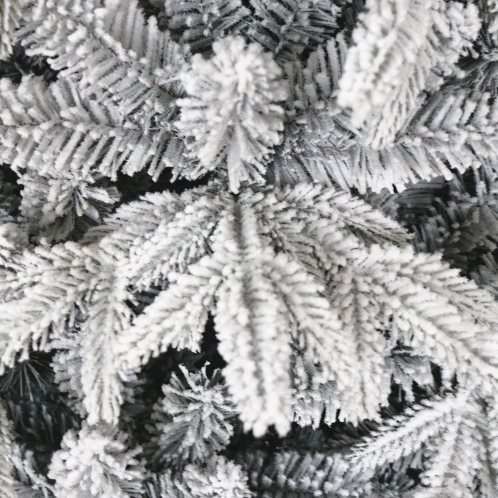 Snow Flocked Christmas Tree 7ft: Realistic Unlit Pine Tree with White Tips