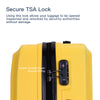 3 Piece Luggage Sets: Lightweight ABS Suitcase with Hooks, Spinner Wheels, TSA Lock (20/24/28), Yellow