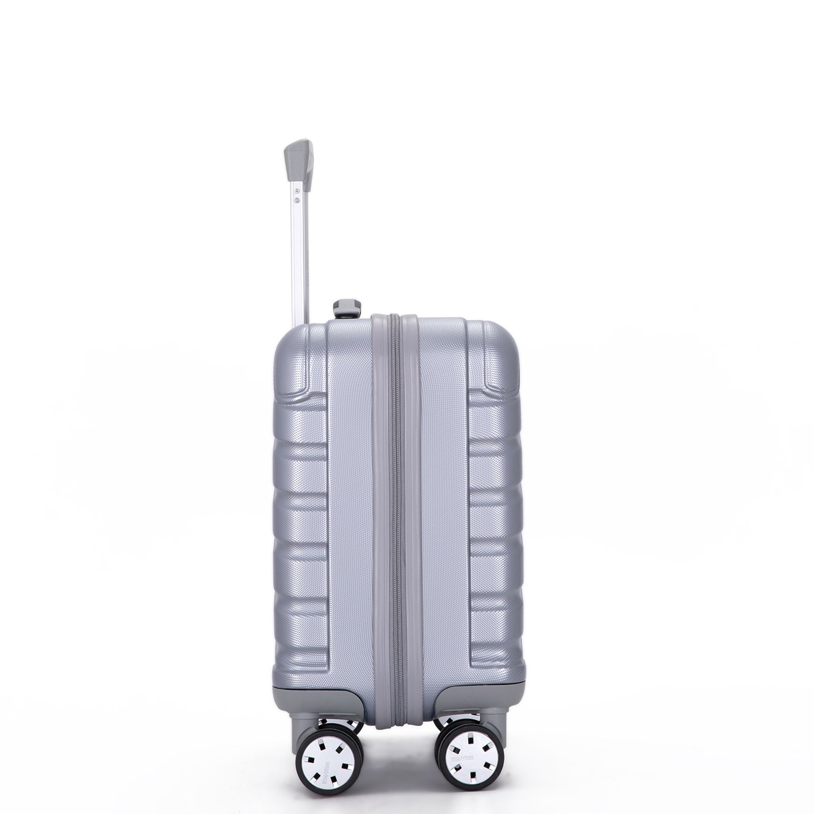 16" Hard Case Luggage Computer Case with Silent Aircraft Wheels - Silver, Durable, and Versatile