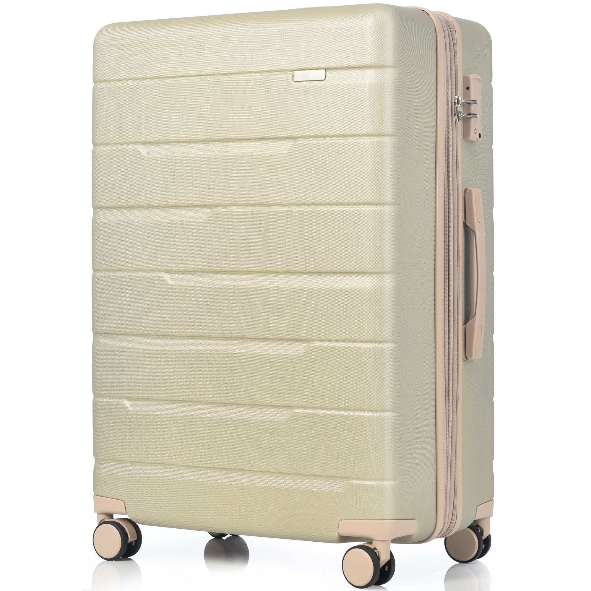 Luggage Sets 3 Piece Suitcase Set - Airline Approved, Hard Case with Spinner Wheels - Golden Green 20/24/28 Sizes