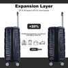 3 Piece Luggage Sets: Lightweight & Durable Expandable Suitcase with Hooks, Spinner Wheels, TSA Lock, (21/25/29) Black