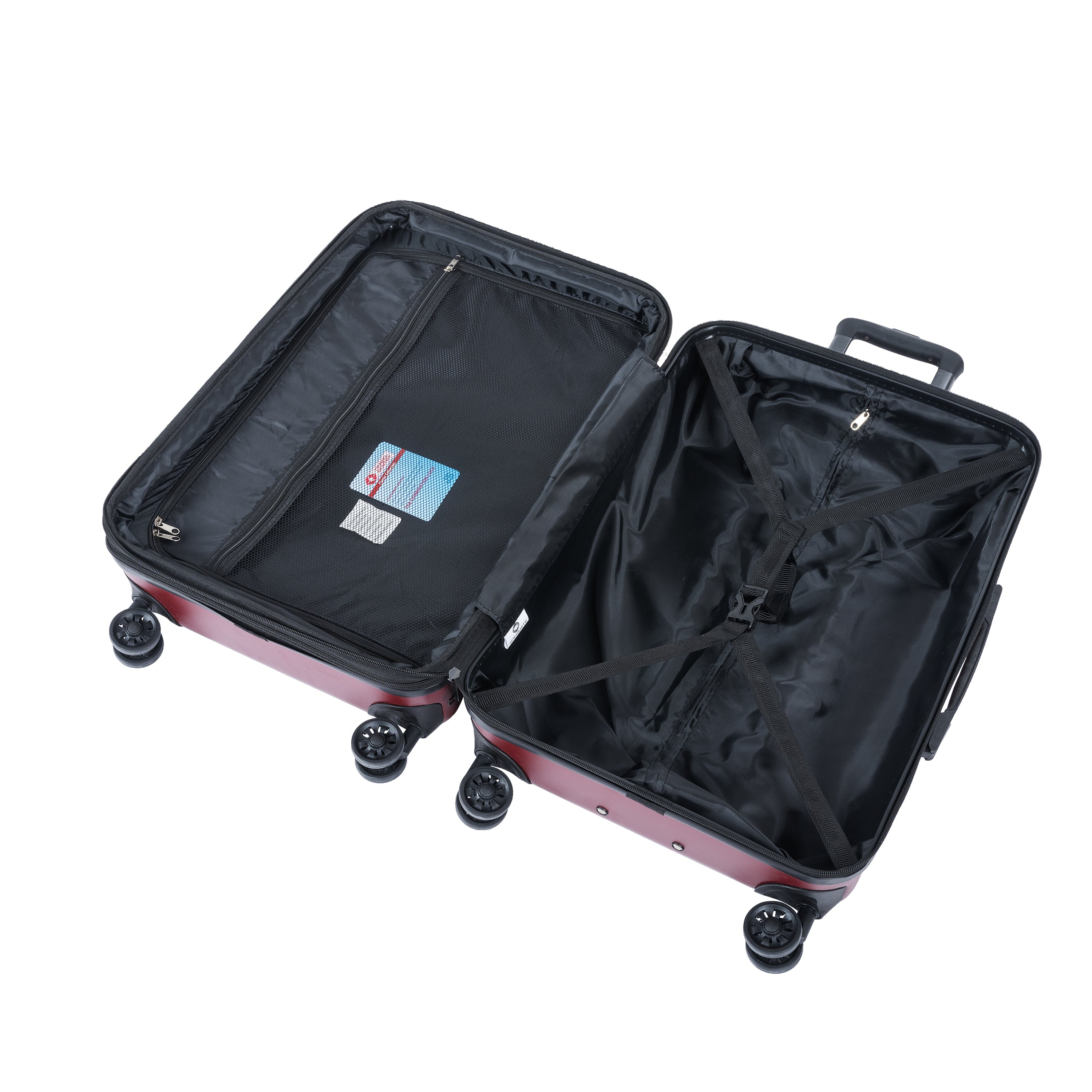 New Model Expandable ABS+PC 3 Piece Luggage Sets with Spinner Wheels, Lightweight TSA Lock, Red (20/24/28)