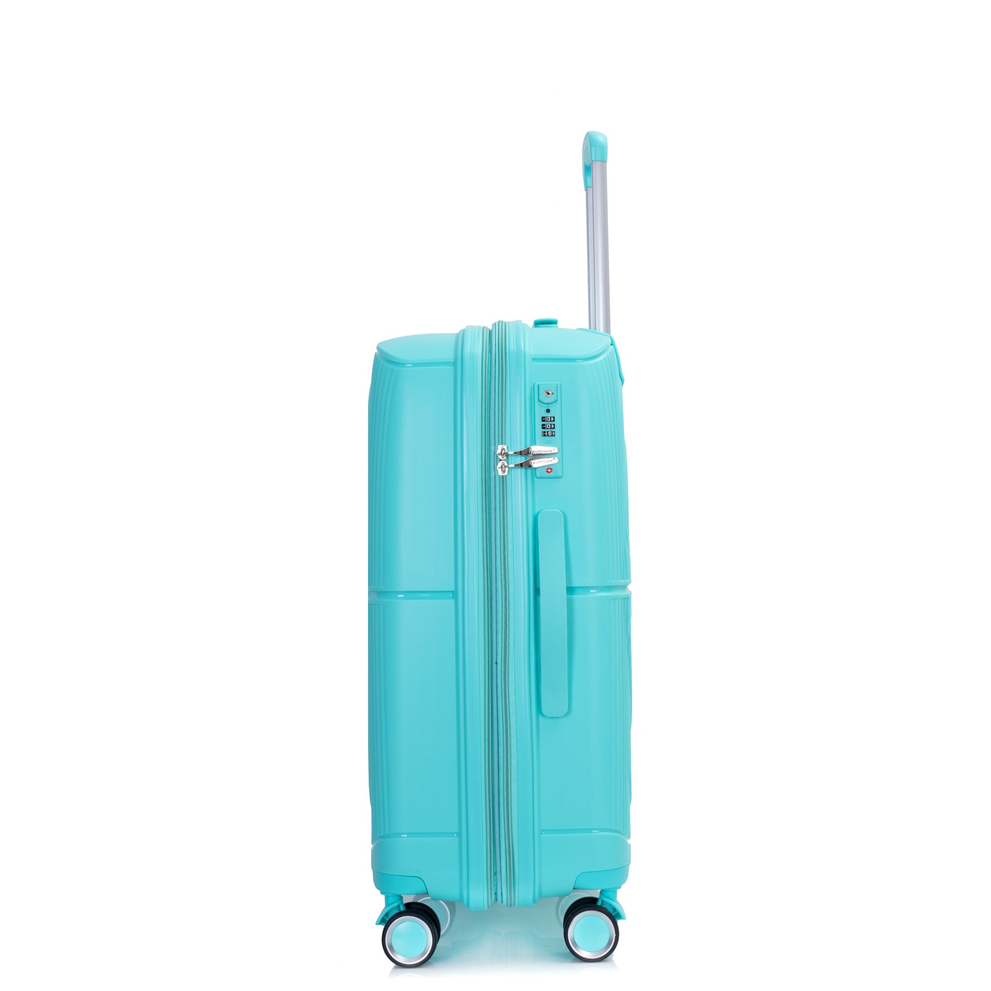 Expandable Hardshell Suitcase Double Spinner Wheels, Lightweight Durable TSA Lock Luggage Sets - 3-Piece (20/24/28), Lake Blue