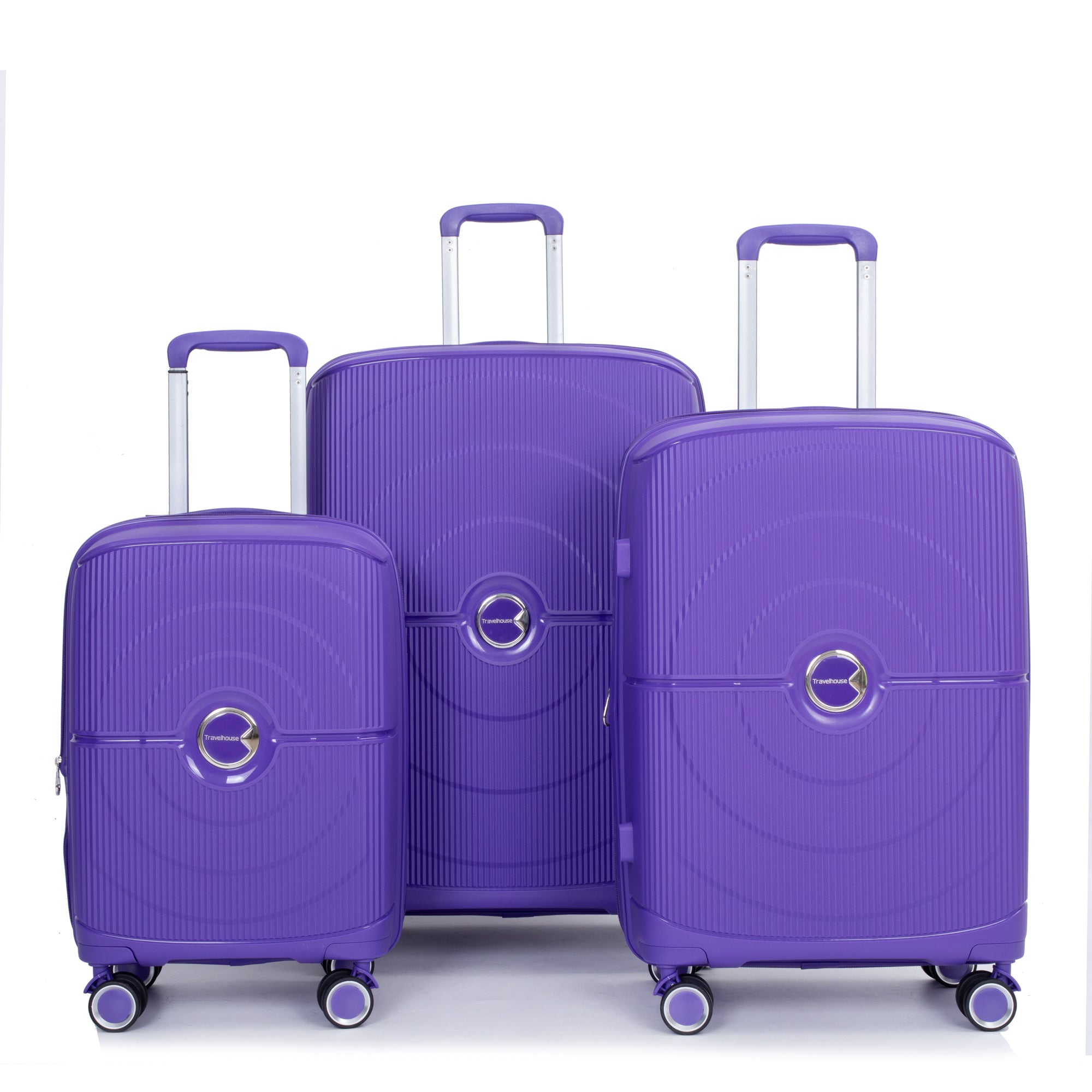 Expandable Hardshell Suitcase Double Spinner Wheels Luggage Sets Lightweight Durable Suitcase with TSA Lock, 3-Piece Set (20/24/28), Purple