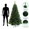 Pre-lit 6ft Artificial Hinged Christmas Tree with Foldable Stand - Xmas Tree, Easy Setup, Energy-Efficient LED Lights, Realistic Branches - Green, 6 Feet