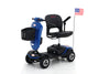 Outdoor Compact Mobility Scooter with Windshield, 300W Motor, Travel-Long Range Power Extended Battery, Cup Holders & USB Charger Port, Blue