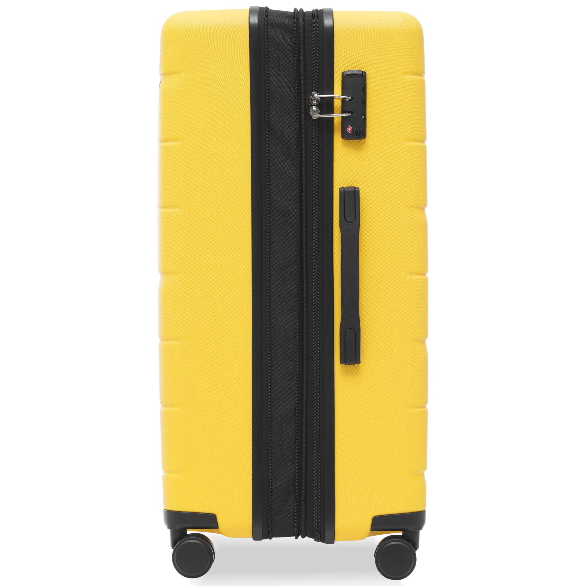 Luggage Sets 3 Piece Suitcase Set 20/24/28, Carry on Luggage Airline Approved, Hard Case with Spinner Wheels, Yellow and Black