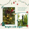 Pre-lit Xmas Tree Artificial Christmas Set with Garland, Wreath & 2 Entrance Trees - LED Lights, 3FT Height