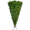 7.4 ft Hinged Spruce Full Christmas Tree, 1500 Tips, Red Berries, PVC Needles | Upside Down Green Artificial Pine Tree for Home, Office, Party