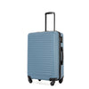 3 Piece ABS Lightweight Suitcase with Hooks, Spinner Wheels, TSA Lock, Blue (20/24/28)