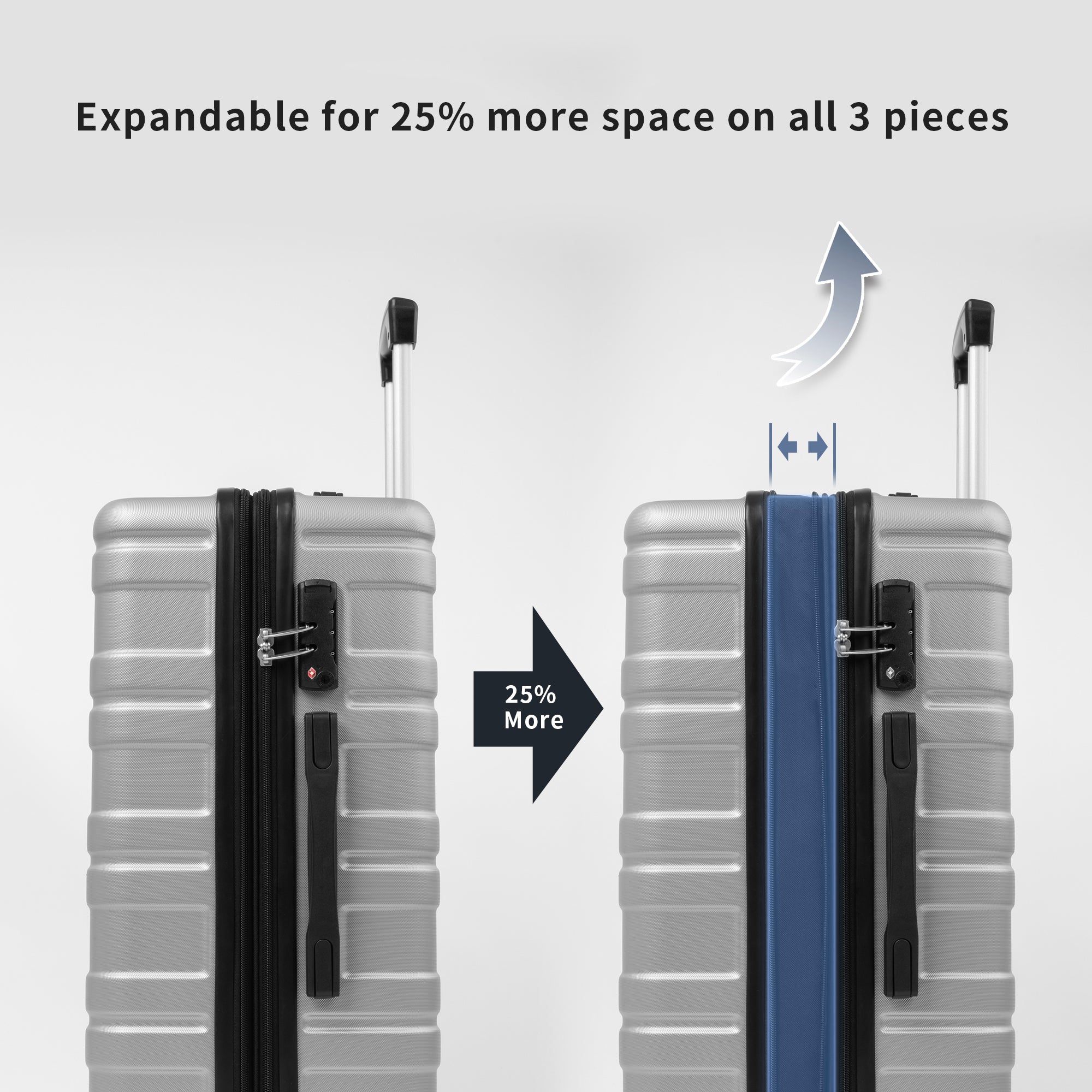 Hardshell Luggage Sets - 3 Pcs Spinner Suitcase with TSA Lock, Lightweight, 20''24''28'' - Durable, Secure, Convenient Travel Solution