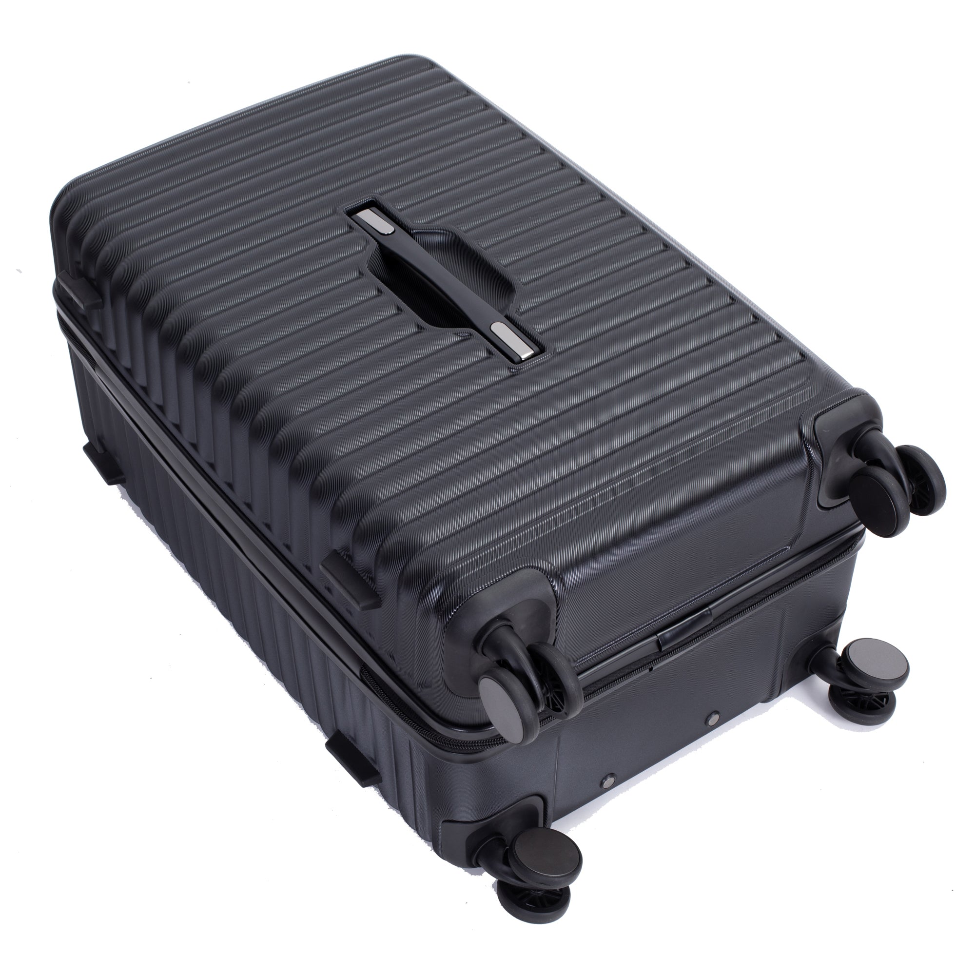 3 Piece Lightweight Suitcase Set with Spinner Wheels, TSA Lock, Two Hooks, (21/25/29) - Black