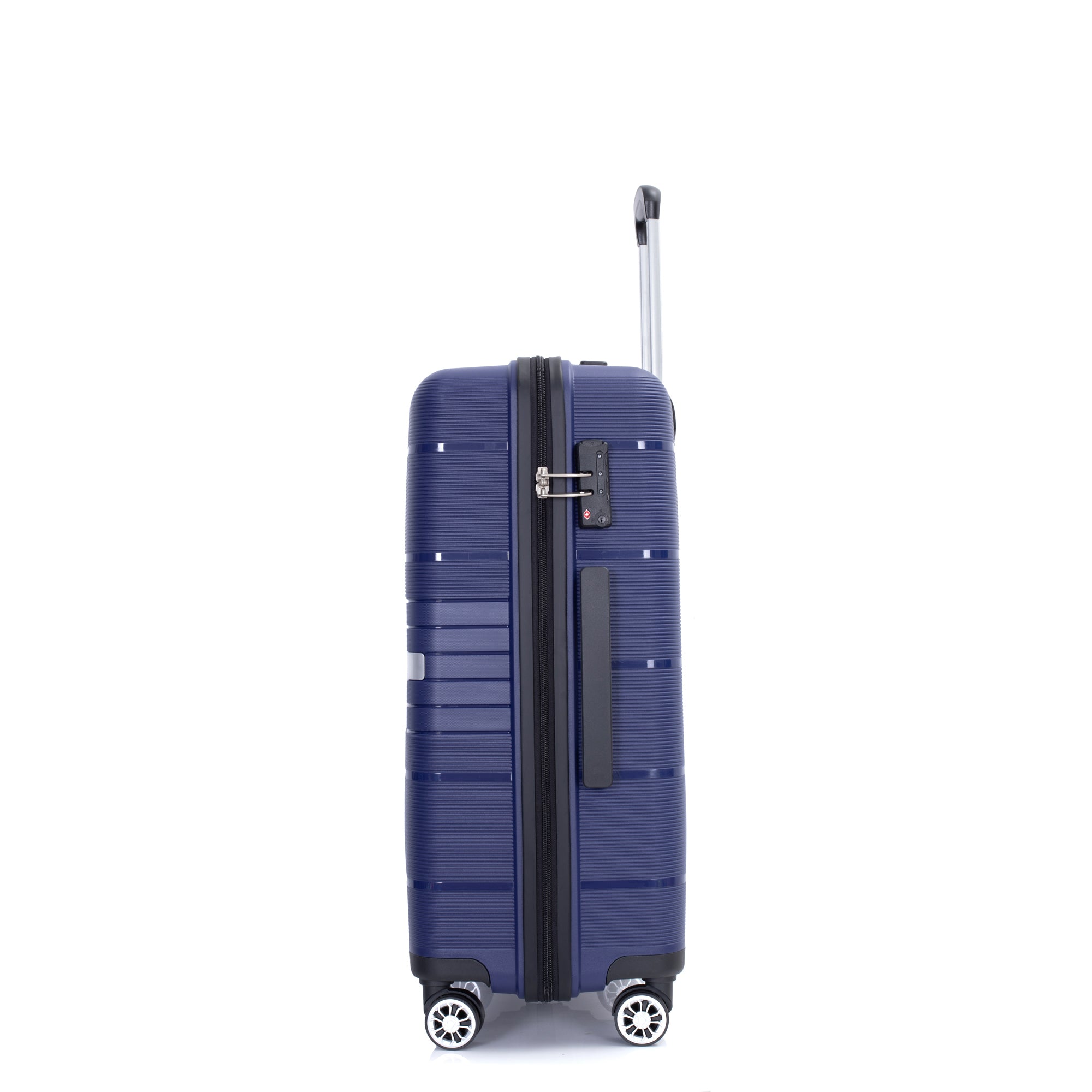 Hardshell Suitcase Double Spinner Wheels PP Luggage Sets Lightweight Durable Suitcase with TSA Lock, 3-Piece Set - Navy, 20/24/28