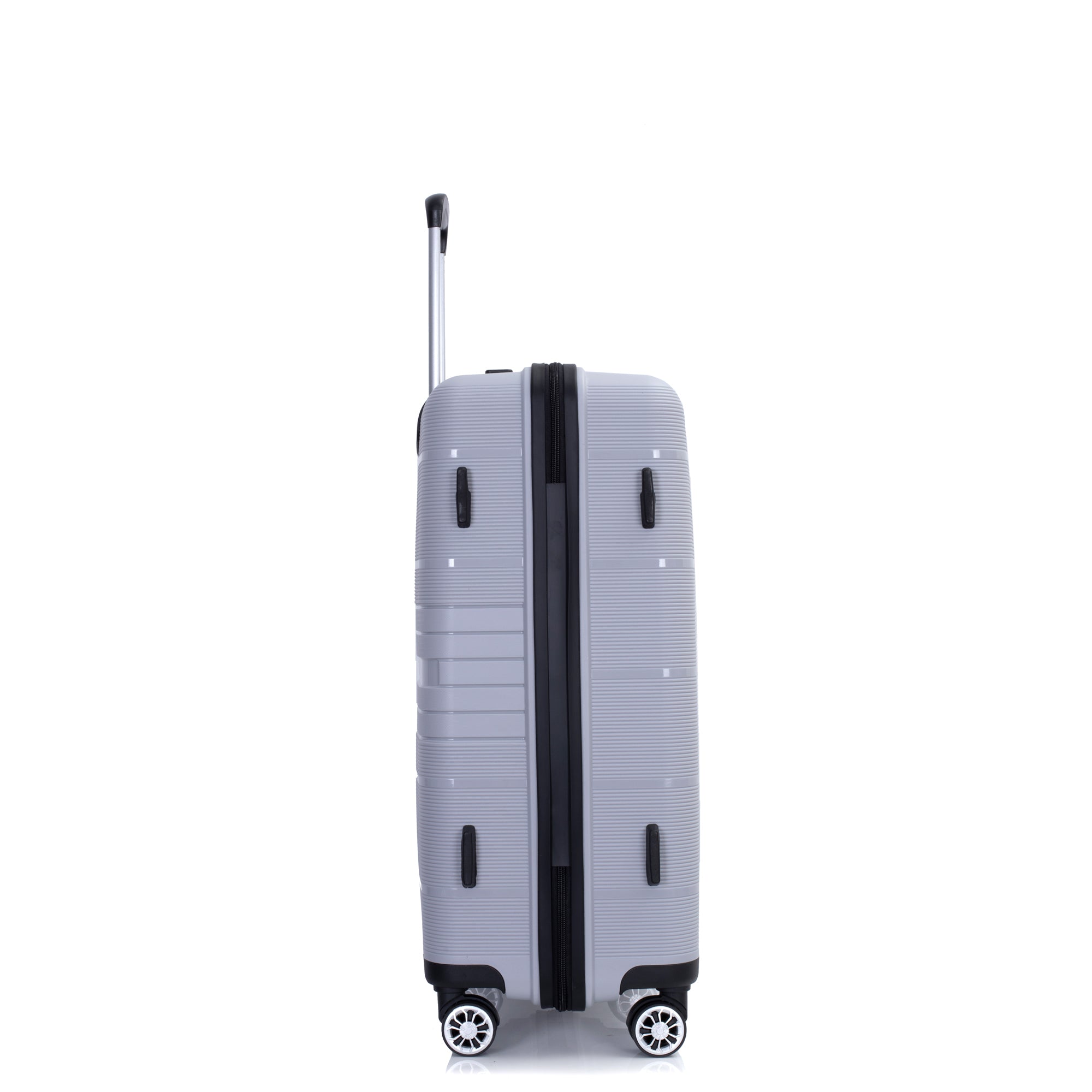 Hardshell Suitcase Double Spinner Wheels, Lightweight, Durable with TSA Lock, 3-Piece Set (20/24/28), Silver