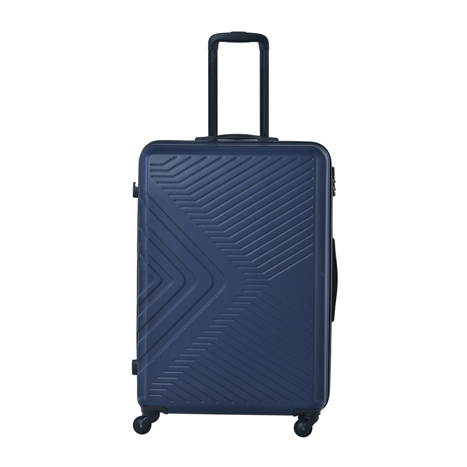 3-Piece Lightweight ABS Luggage Set with Hooks, Spinner Wheels, TSA Lock - Navy (20/24/28)