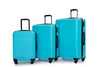 3 Piece ABS Lightweight Suitcase with Hooks, Spinner Wheels, TSA Lock, Turquoise (20/24/28)