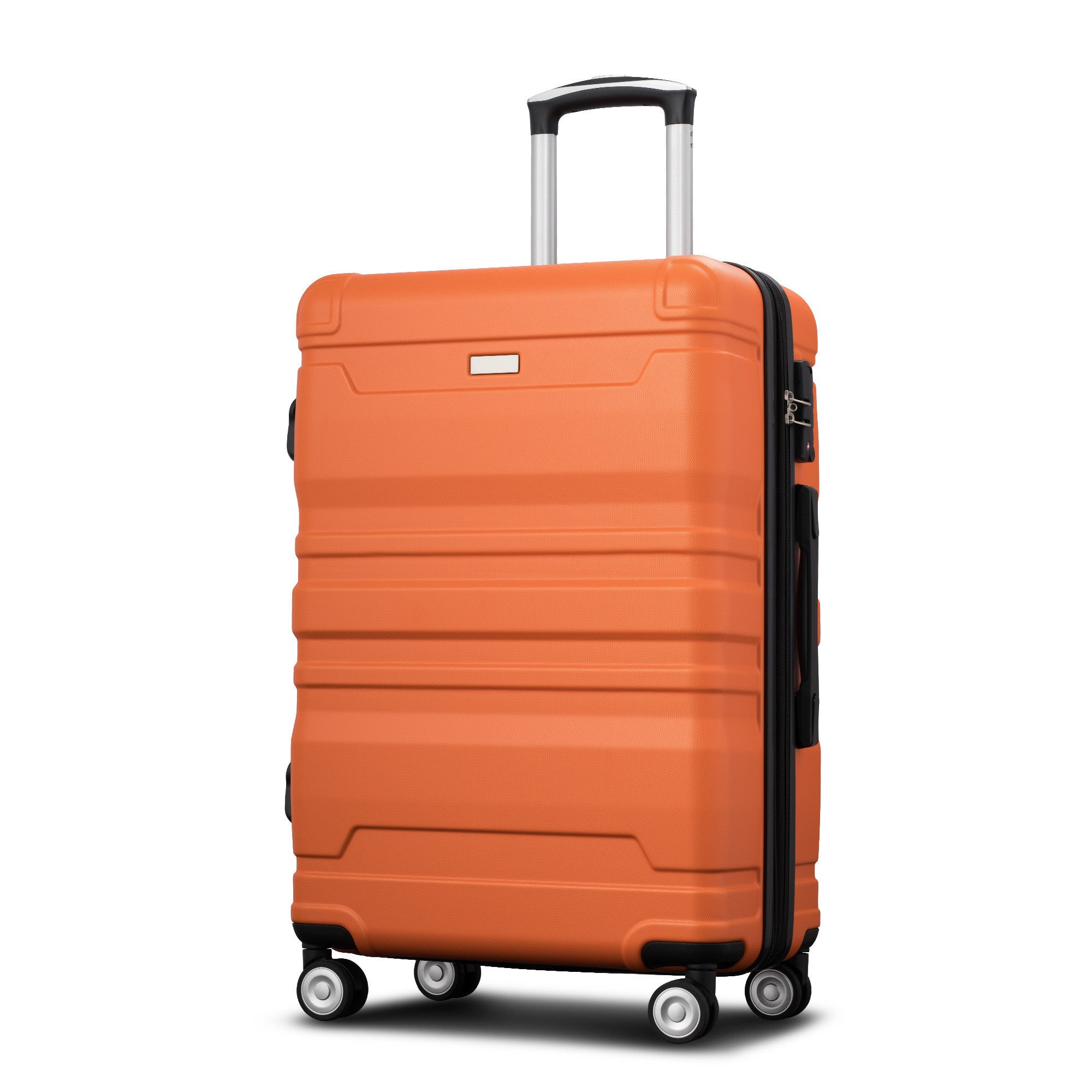 New Model Expandable ABS Hardshell 3pcs Luggage Sets: Clearance Hardside Suitcase with TSA Lock & Spinner Wheels, Lightweight & Durable (Orange, 20''24''28'')