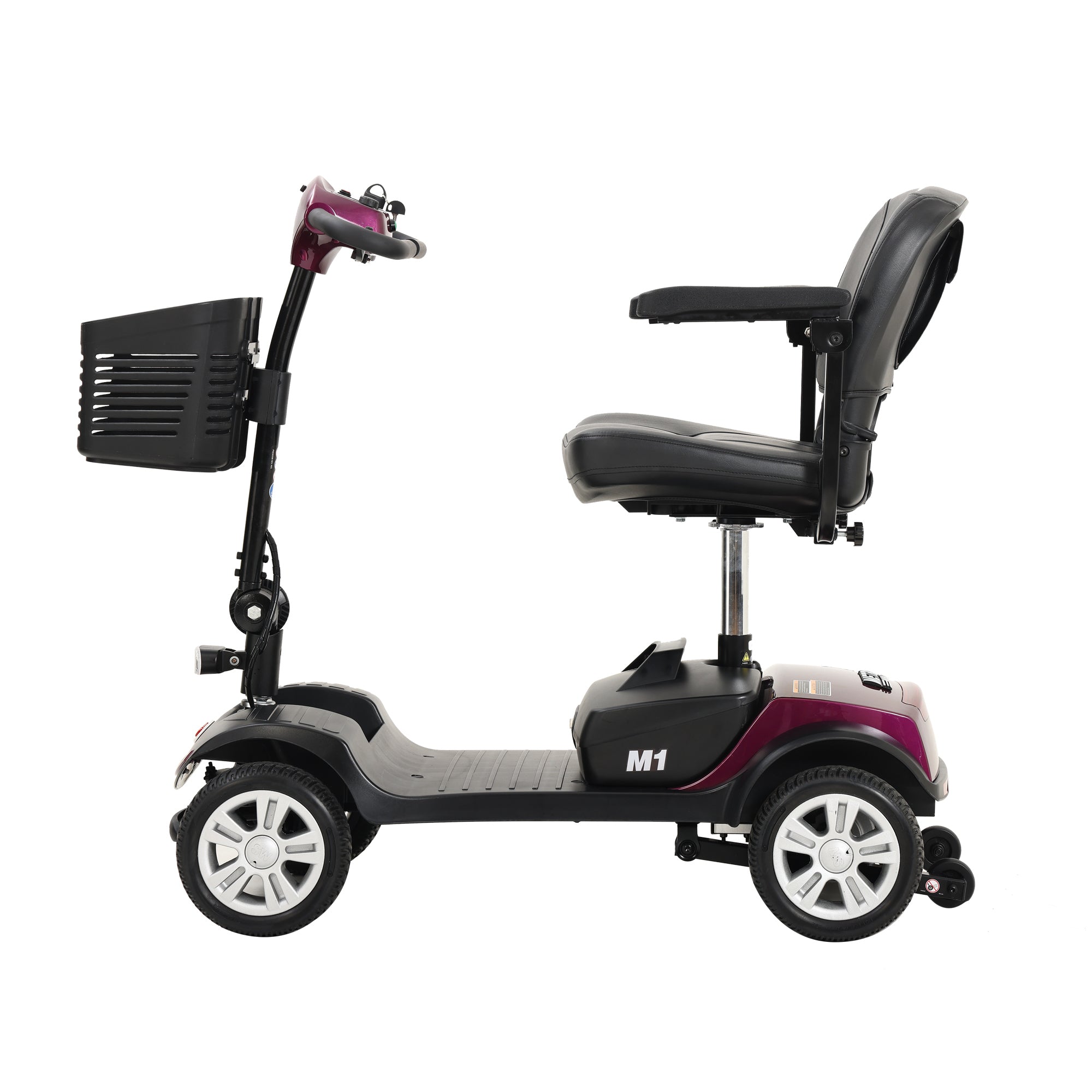 Compact Travel Mobility Scooter with 300W Motor for Adult-300lbs, PLUM