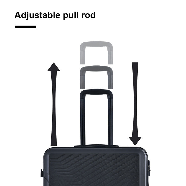 3 Piece Lightweight ABS Luggage Sets with Spinner Wheels, TSA Lock, and Hooks - Black (20/24/28)