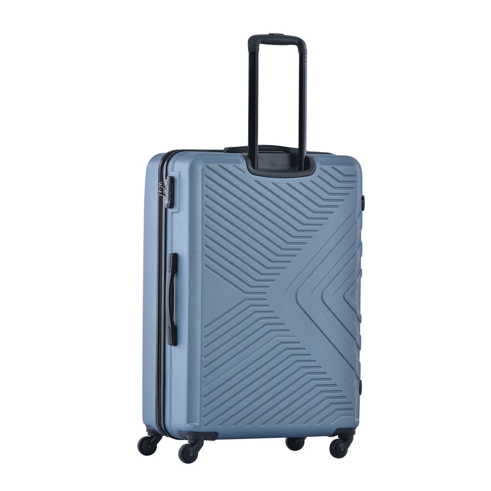 3 Piece ABS Lightweight Suitcase with Spinner Wheels, TSA Lock, Blue (20/24/28) - Convenient & Secure Travel Luggage Sets