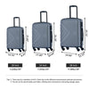 3 Piece ABS Lightweight Suitcase: Spinner Wheels, TSA Lock, Gray (20/24/28)