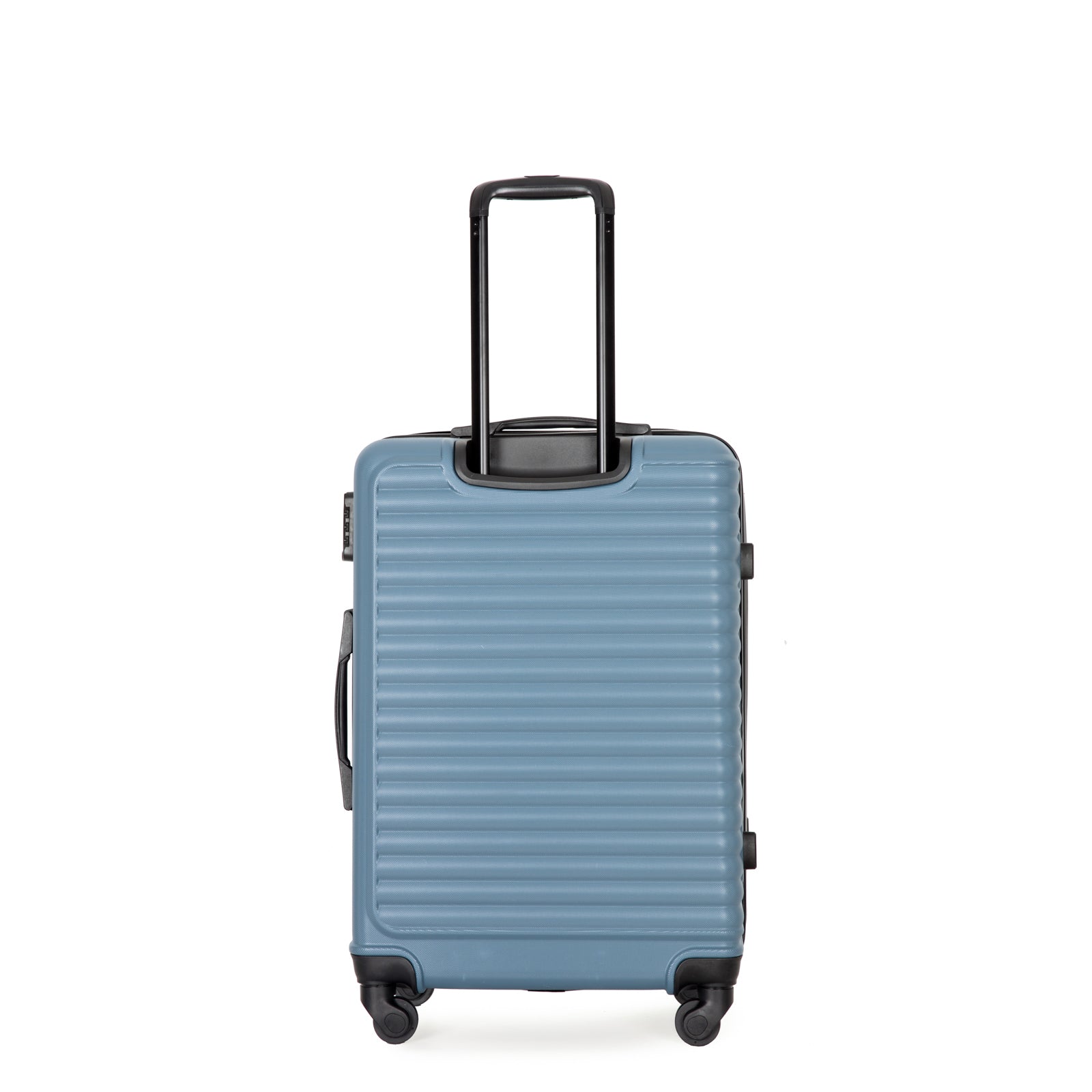 3 Piece ABS Lightweight Suitcase with Hooks, Spinner Wheels, TSA Lock, Blue (20/24/28)