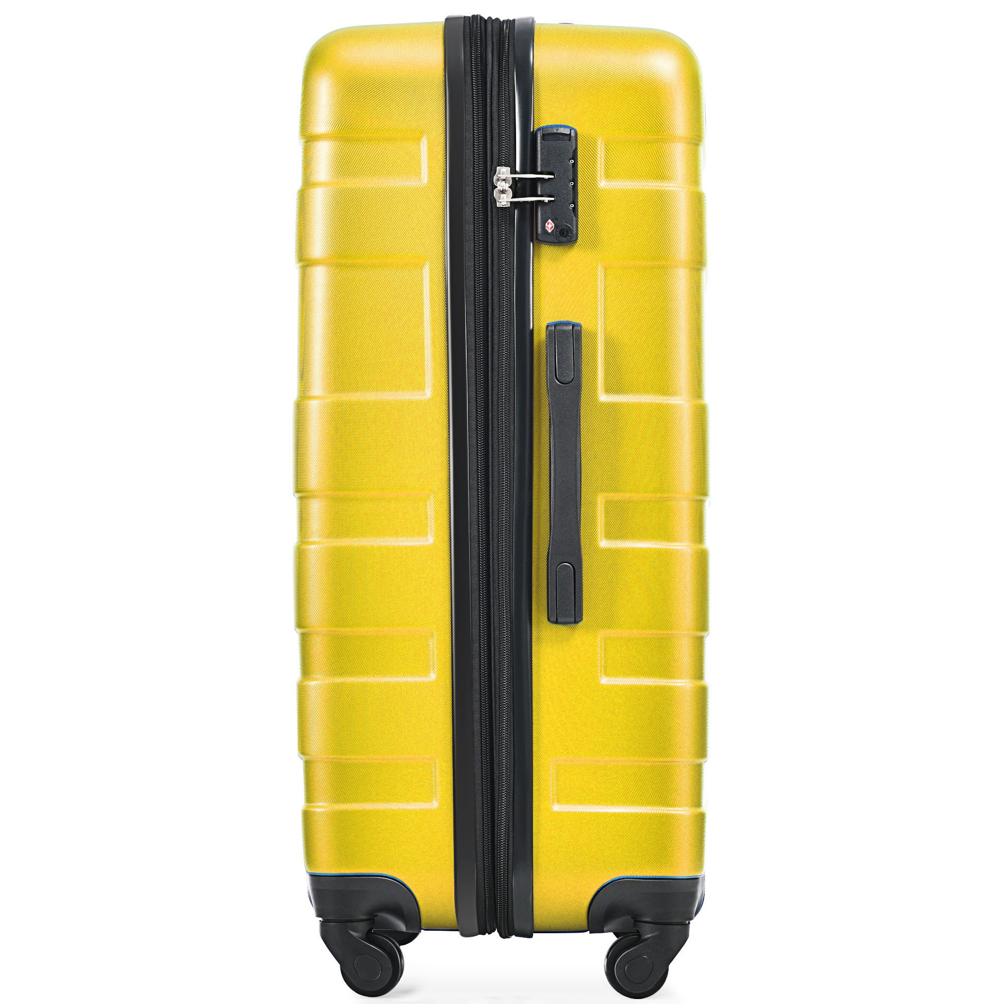 Luggage Sets New Model Expandable ABS Hardshell 3pcs Hardside Lightweight Durable Suitcase Spinner Wheels Suitcase with TSA Lock 20''24''28''(Yellow)