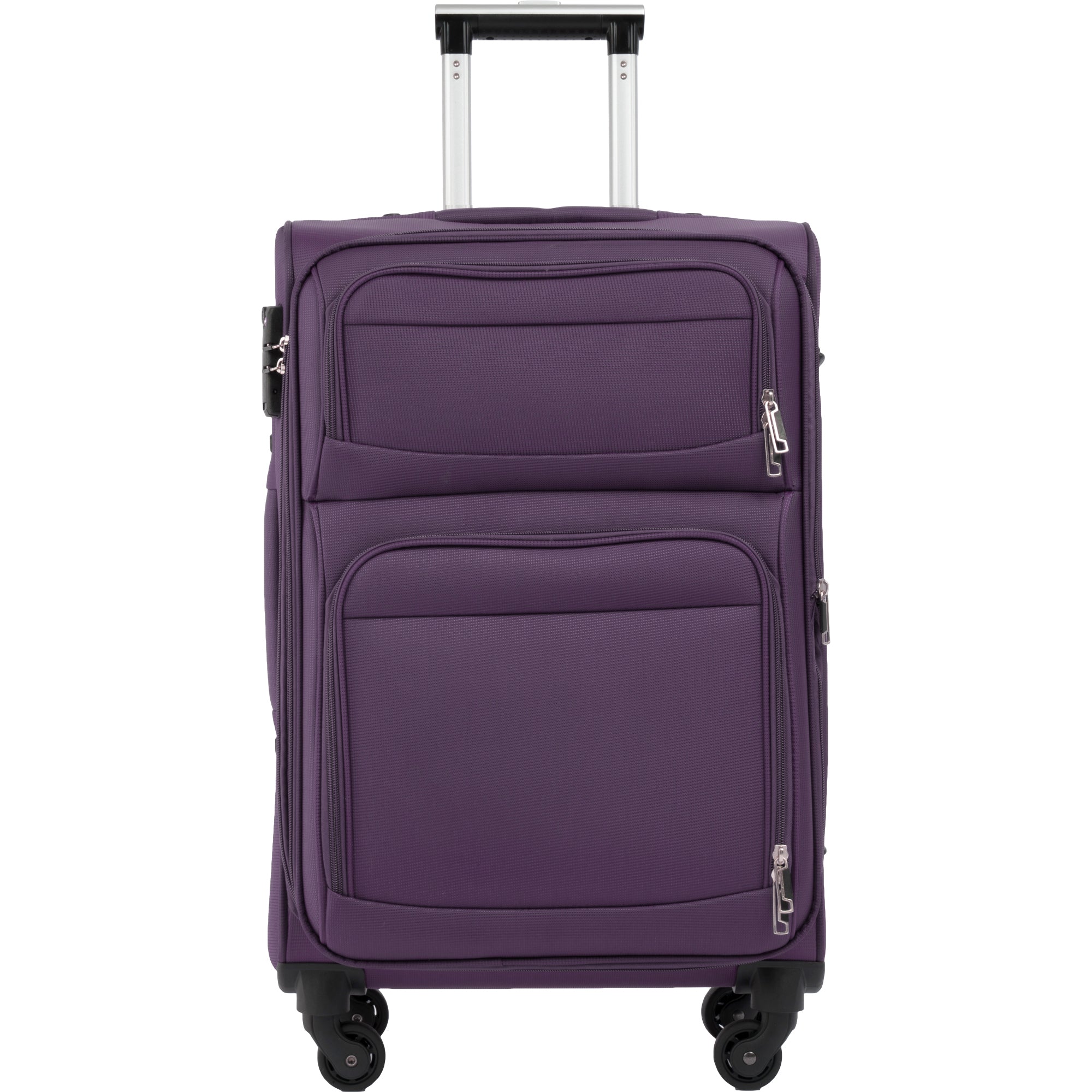 Softside Luggage Set: Expandable 3-Piece Travel Suitcase Upright Spinner - Lightweight, Softshell Material - Various Sizes & Colors