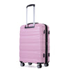 3 Piece Luggage Sets PC Lightweight & Durable Expandable Suitcase with Two Hooks, Double Spinner Wheels, TSA Lock, Pink (21/25/29)