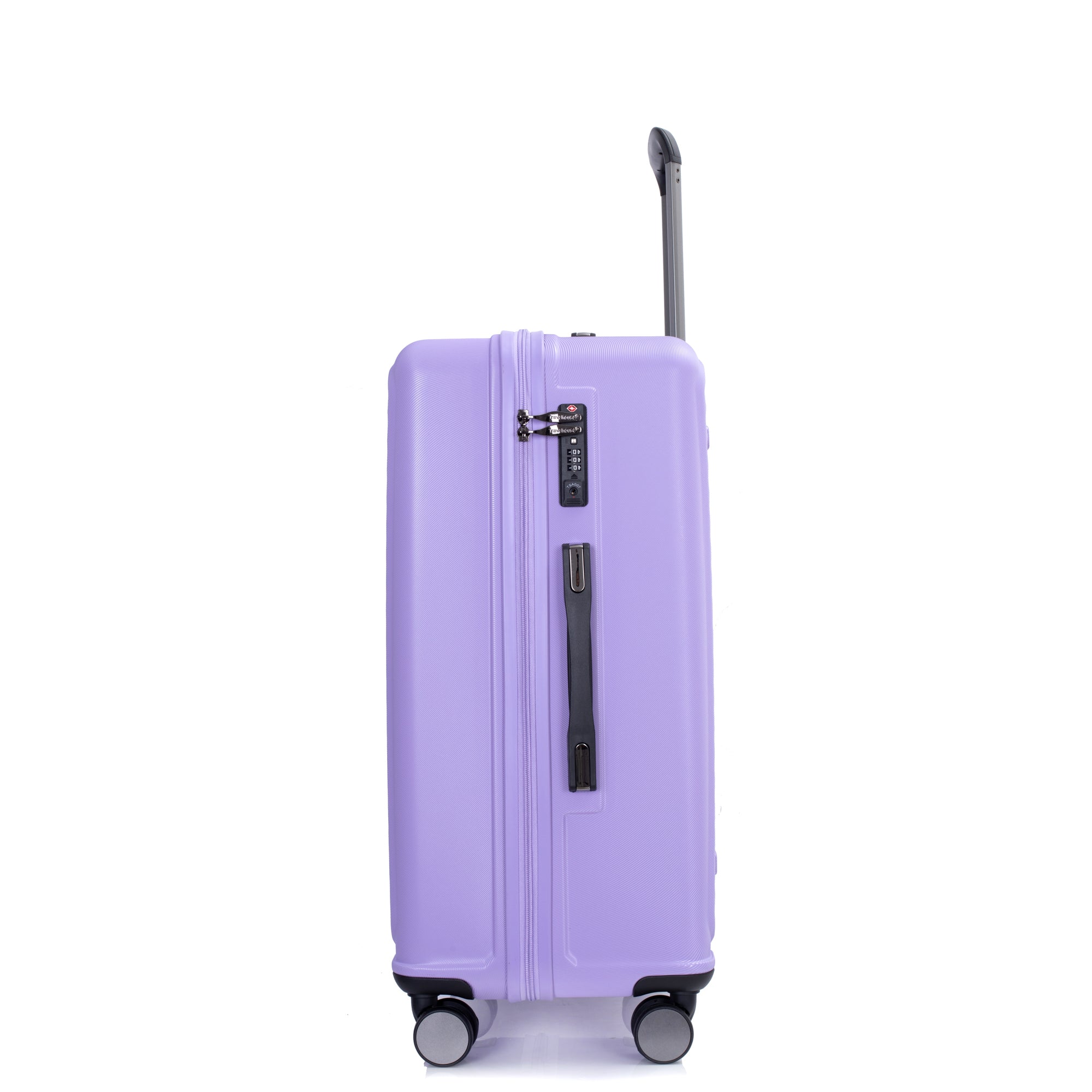 3 Piece Luggage Sets: Lightweight Suitcase with Hooks, 360° Spinner Wheels, TSA Lock, Light Purple (21/25/29)