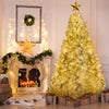 GO 7 FT White Christmas Tree - 500 LED Warm Lights, PVC Branch, Artificial Holiday Pine Tree with Star Top