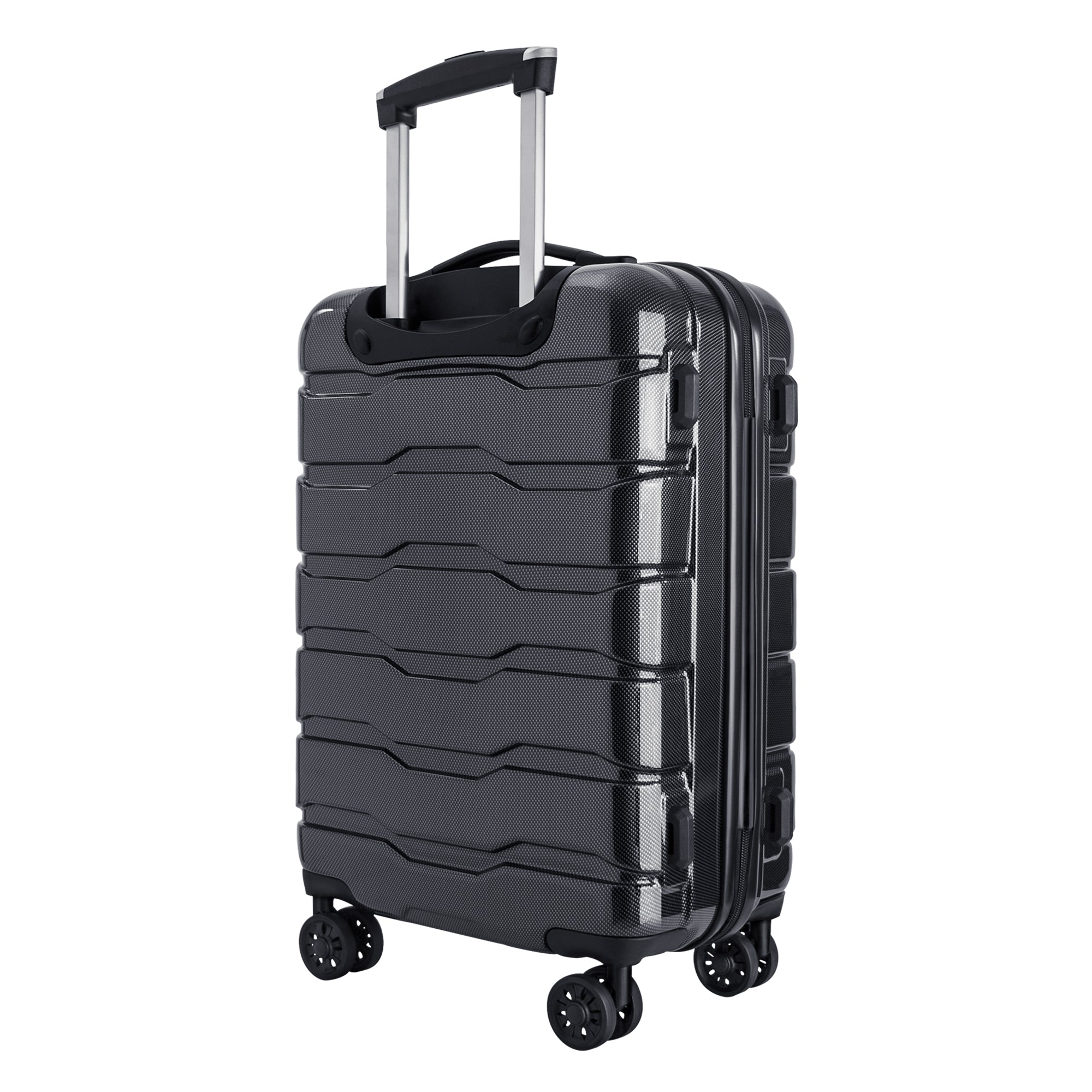 Luggage Sets with Spinner Wheels, ABS+PC Lightweight, TSA Lock (20'/24'/28'), Black