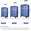 3 Piece Luggage Set with TSA Lock: ABS, Durable, Lightweight Suitcase with Spinner Wheels, Cross Stripe Design, Hooks - 20in/24in/28in