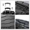 Luggage Sets with Spinner Wheels, ABS+PC Lightweight, TSA Lock (20'/24'/28'), Black