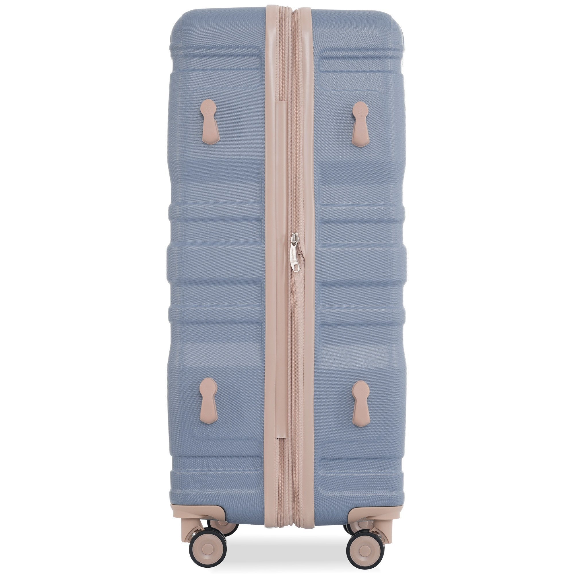 New Model Expandable ABS Hardshell 3pcs Luggage Sets - Clearance Hardside Suitcase with Spinner Wheels, TSA Lock - Lightweight, Durable - 20''24''28'' (Light Blue & Golden)