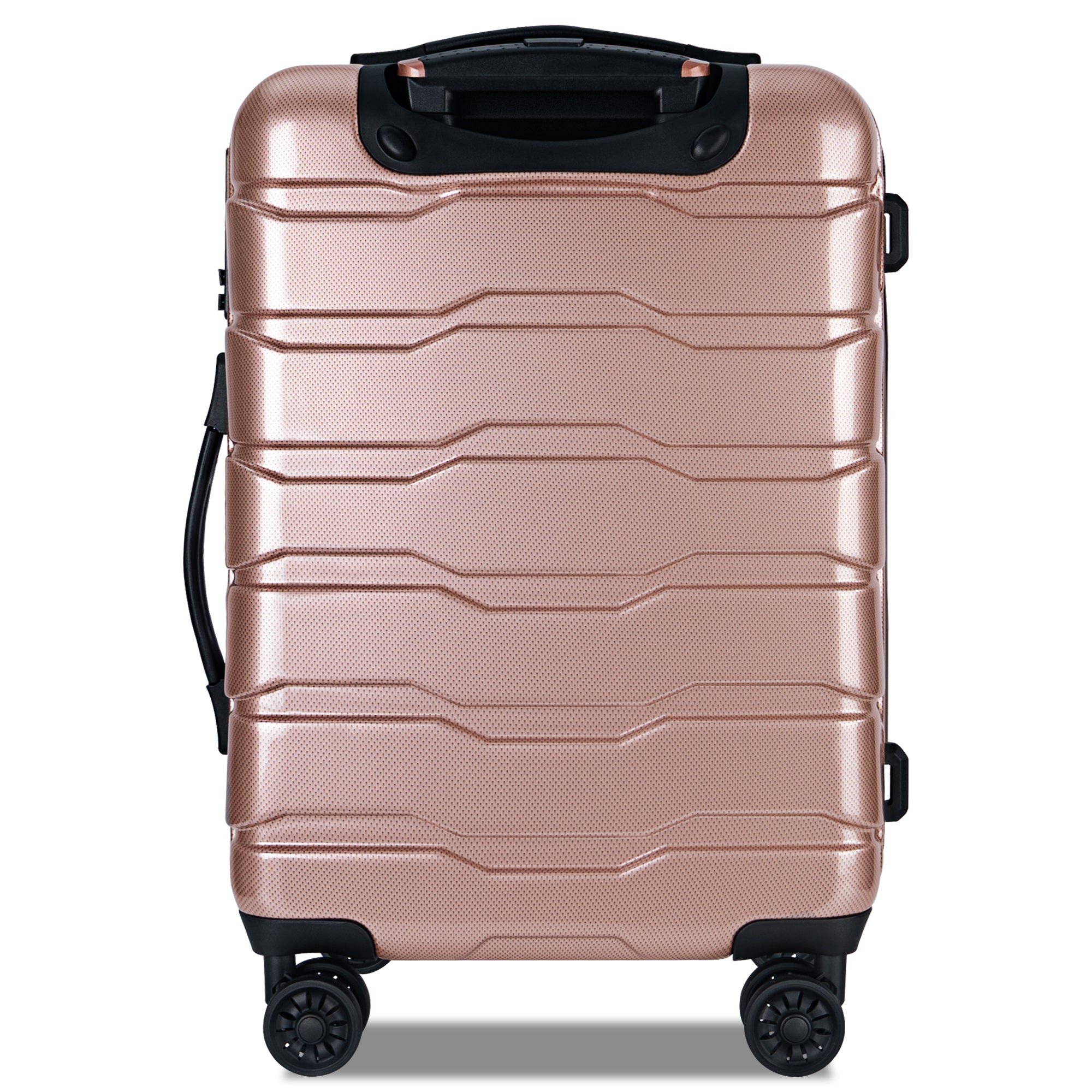 Luggage Sets 3pcs ABS+PC Hardshell Clearance Hardside Suitcase Spinner Wheels TSA Lock (20/24/28), RoseGold