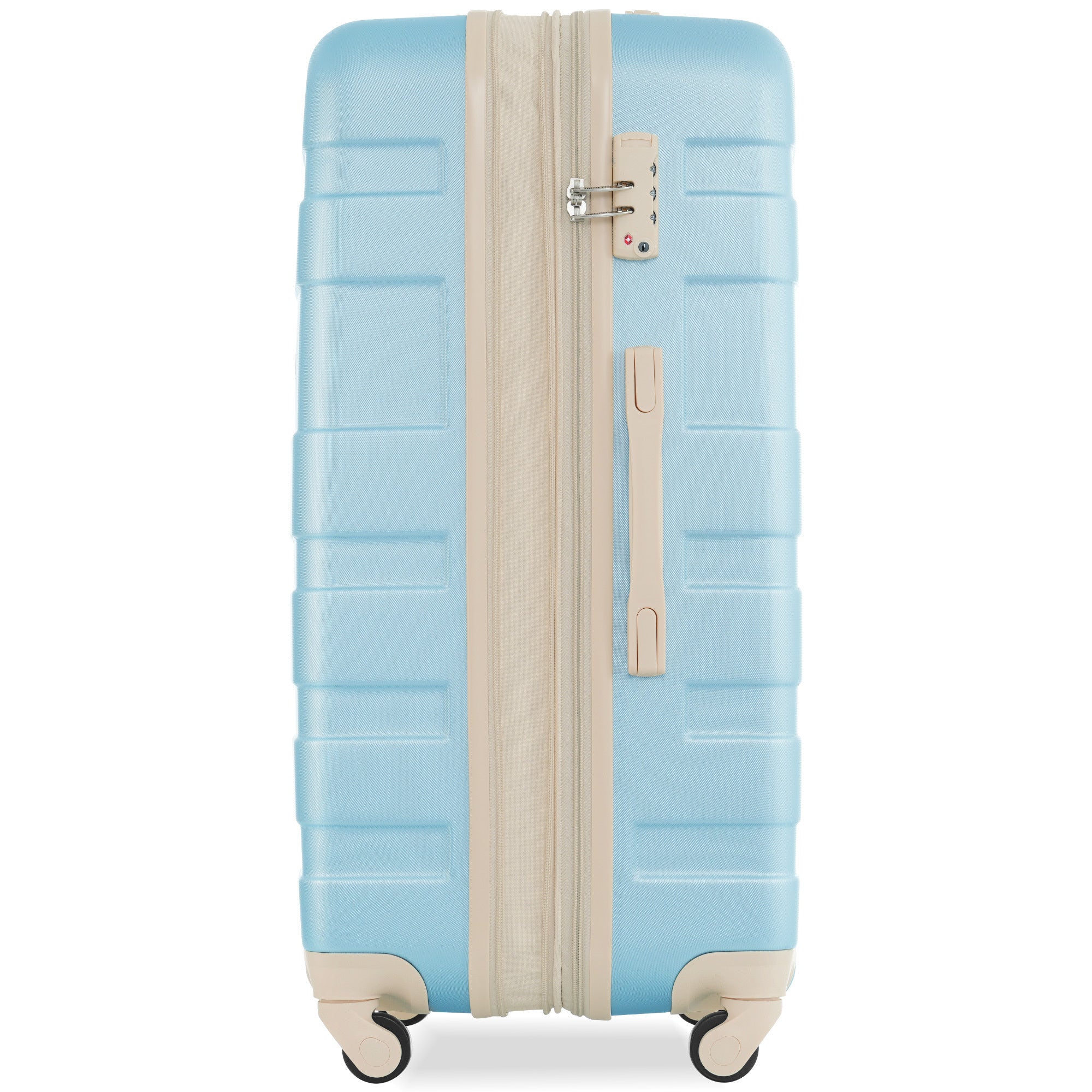 Luggage Sets - Expandable ABS Hardshell 3pcs Hardside Suitcase Spinner Wheels with TSA Lock - Lightweight & Durable - 20''24''28'' - Golden Blue & Beige