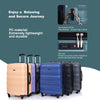 Expandable 3-Piece Luggage Sets: Lightweight & Durable Suitcase with Hooks, Spinner Wheels, TSA Lock, Dark Green (21/25/29)