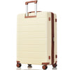 Luggage Sets 3 Piece Suitcase Set 20/24/28, Carry on Luggage Airline Approved, Hard Case with Spinner Wheels, Beige/Brown