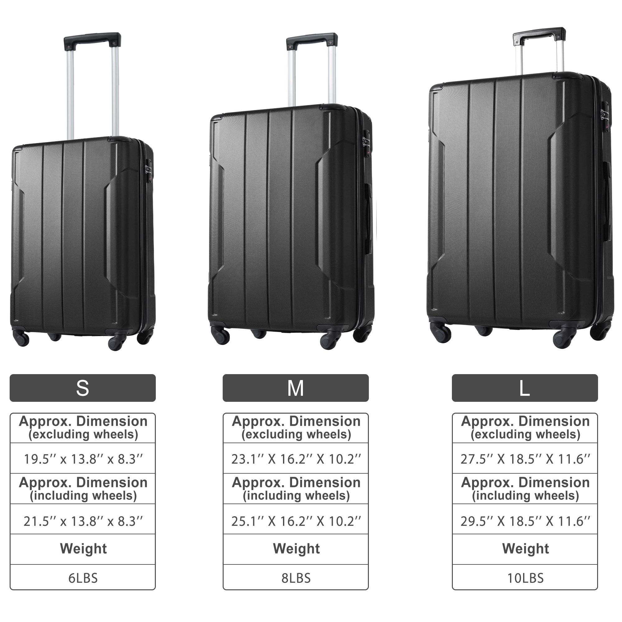 Hardshell Luggage Spinner Suitcase with TSA Lock, Lightweight and Expandable 24'' - Reliable Travel Companion with Secure Lock, Easy Maneuverability, and Ample Storage Space