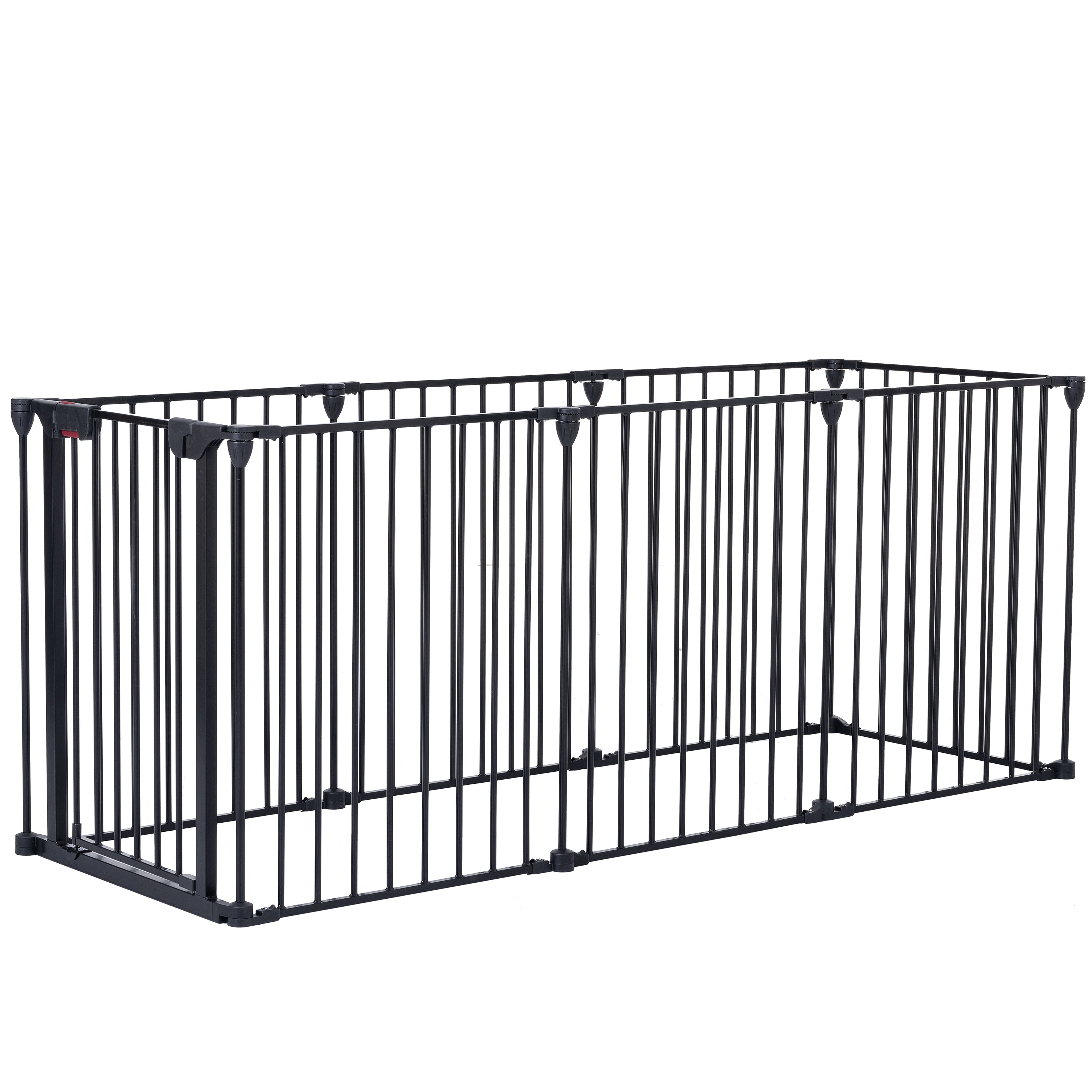 200" Adjustable Safety Gate 8 Panels Play Yard Metal Doorways Fireplace Fence: Christmas Tree Fence Gate for House Stairs & Prohibited Areas