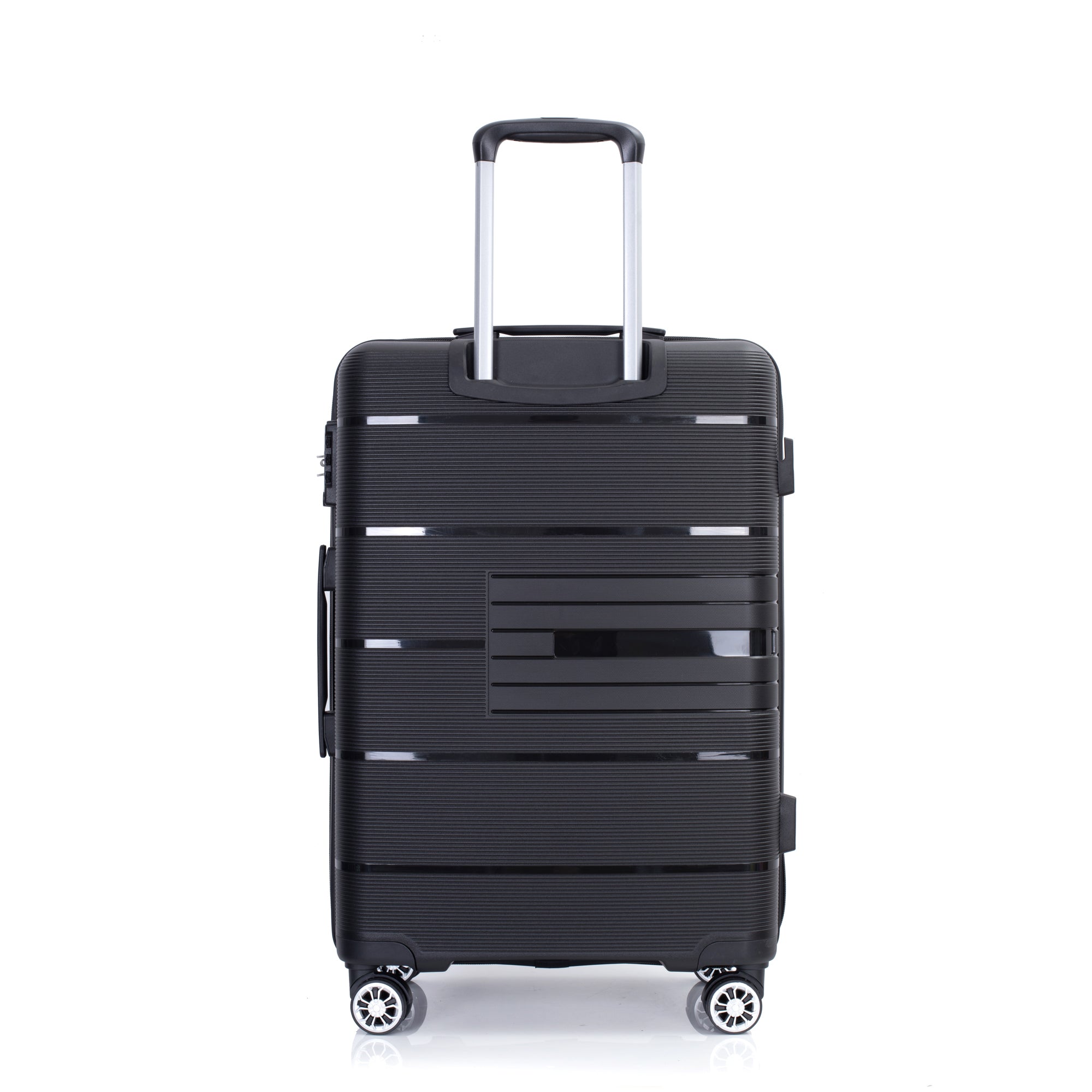 Hardshell Suitcase with Double Spinner Wheels - Lightweight, Durable, TSA Lock - 3-Piece Set (20/24/28) - Black