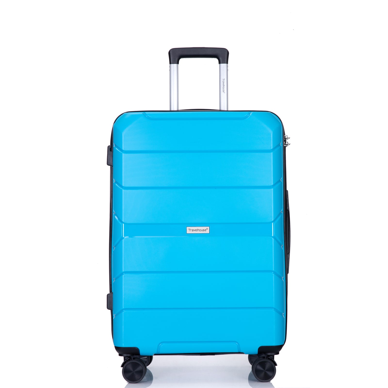 Hardshell Suitcase Spinner Wheels Luggage Sets Lightweight Suitcase With TSA Lock, 3-Piece Set (20/24/28), Light Blue