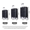 Hardshell Suitcase Spinner Wheels PP Luggage Sets - Lightweight & Durable with TSA Lock - 3-Piece Set (20/24/28) - Black