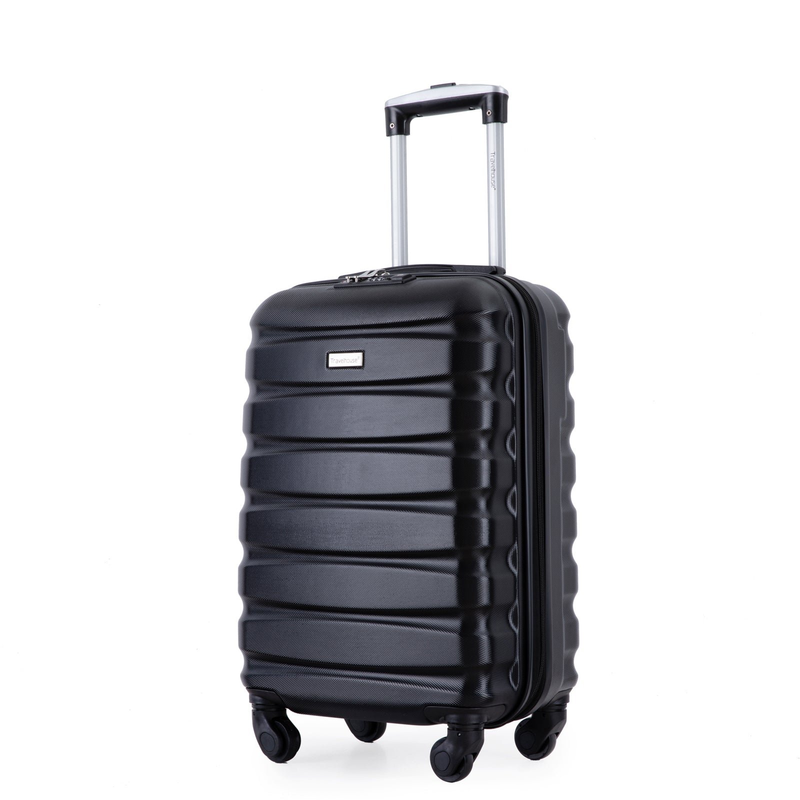 20" Carry on Luggage: Lightweight ABS Suitcase with Spinner Wheels, TSA Lock, Black