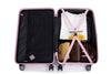 3 Piece Luggage Sets with Hooks, Double Spinner Wheels, TSA Lock (21/25/29) - Lightweight Pink Suitcase for Travel