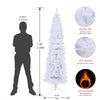 7.5FT White Slim Artificial Christmas Tree - Foldable Metal Stand Included