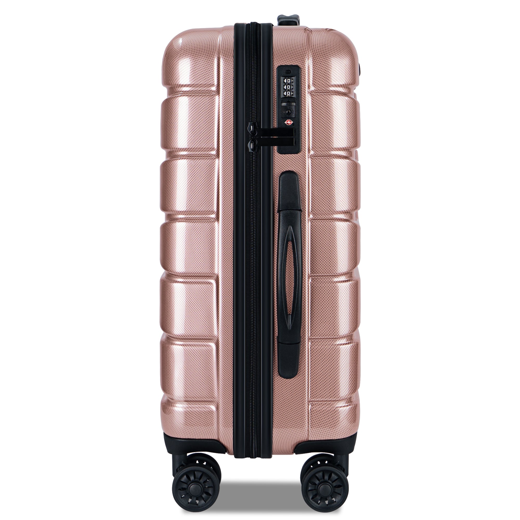 Luggage Sets 3pcs ABS+PC Hardshell Clearance Hardside Suitcase Spinner Wheels TSA Lock (20/24/28), RoseGold