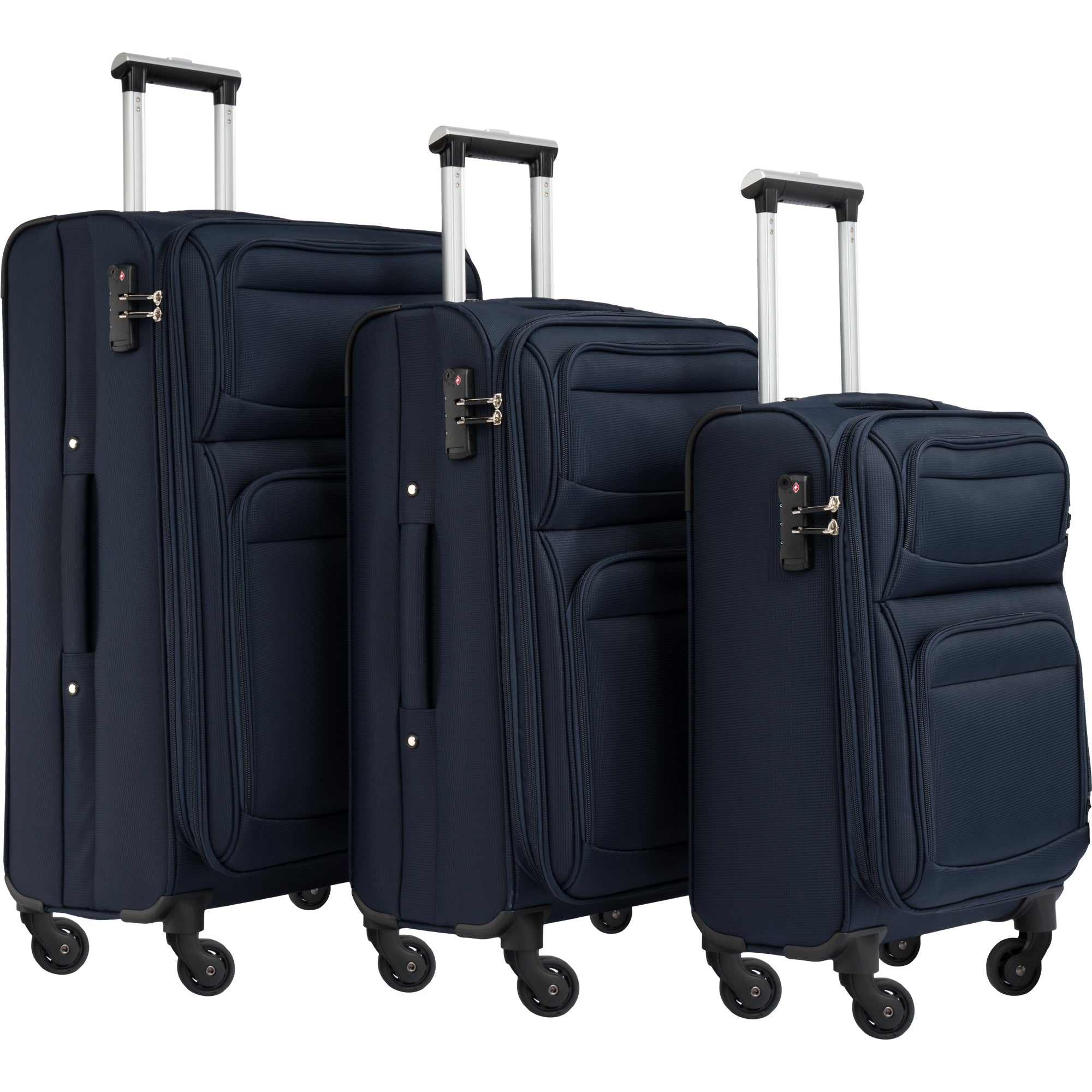 Softside Luggage Expandable 3 Piece Set - Lightweight Suitcase Upright Spinner for Travel - Softshell, Durable Material - Available in Various Sizes and Colors